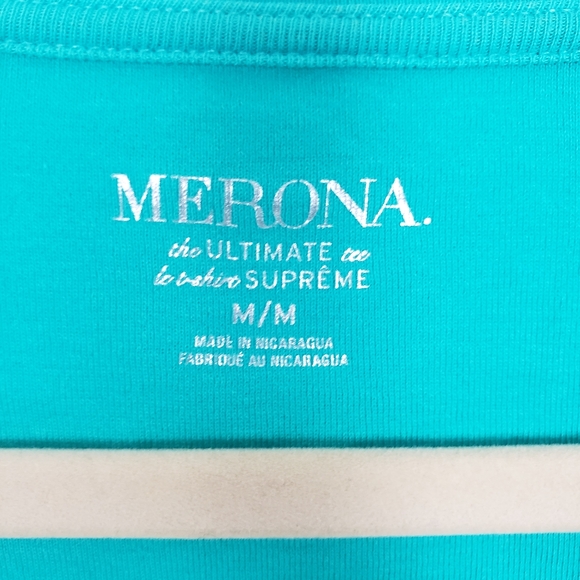 Merona Tee Green Ultimate Supreme V-neck Basic Cotton Sz M - Picture 3 of 4